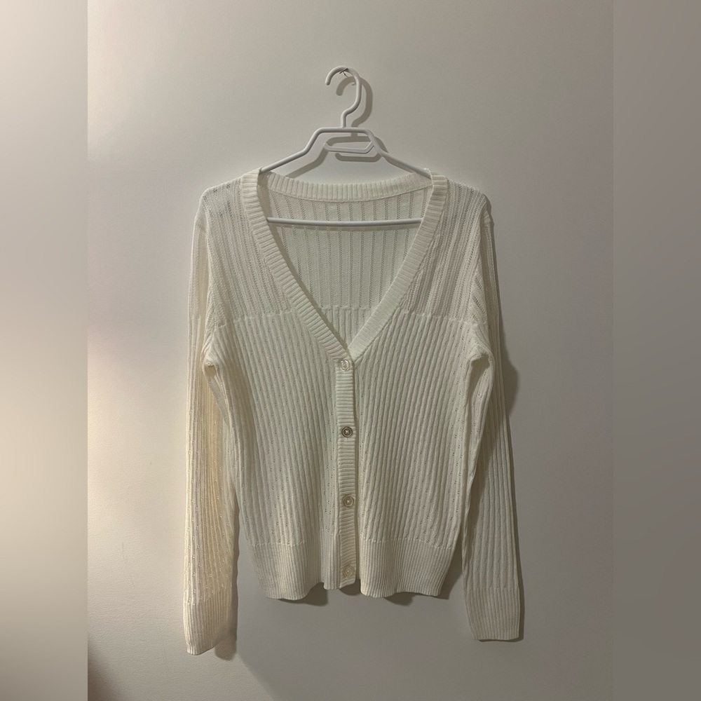 White Crochet Cardigan